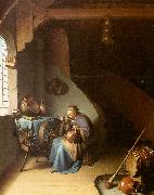 Gerrit Dou Woman Eating Porridge oil painting